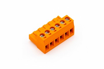 Schraub-Steckklemme Orange 6fach