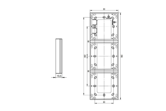 Montagerahmen 3-fach Silber