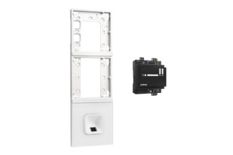 ekey xLine Fingerprintset Unterputzmontage, Loxone Montagerahmen 3-fach Silber