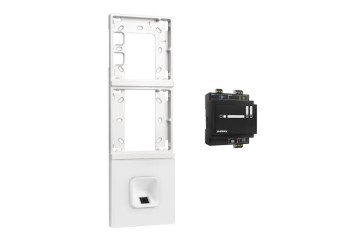ekey xLine Fingerprintset Unterputzmontage, Loxone Montagerahmen 3-fach Silber