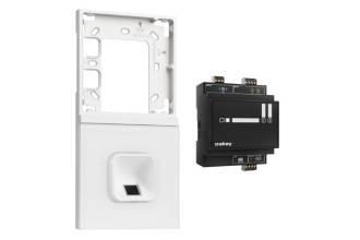 ekey xLine Fingerprintset Unterputzmontage, Loxone Montagerahmen 2-fach Silber