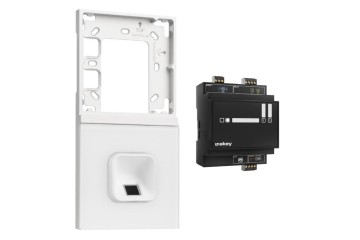 ekey xLine Fingerprintset Unterputzmontage, Loxone Montagerahmen 2-fach Silber