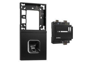 ekey xLine Fingerprintset Unterputzmontage, Loxone Montagerahmen 2-fach Anthrazit
