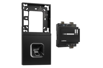 ekey xLine Fingerprintset Unterputzmontage, Loxone Montagerahmen 2-fach Anthrazit